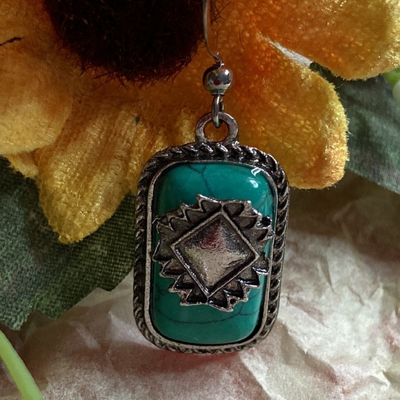 🆕 NWOT STERLING SILVER WITH TURQUOISE BLUE EARRINGS - Picture 4 of 9